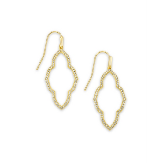 ABBIE SMALL OPEN FRAME EARRINGS, GOLD