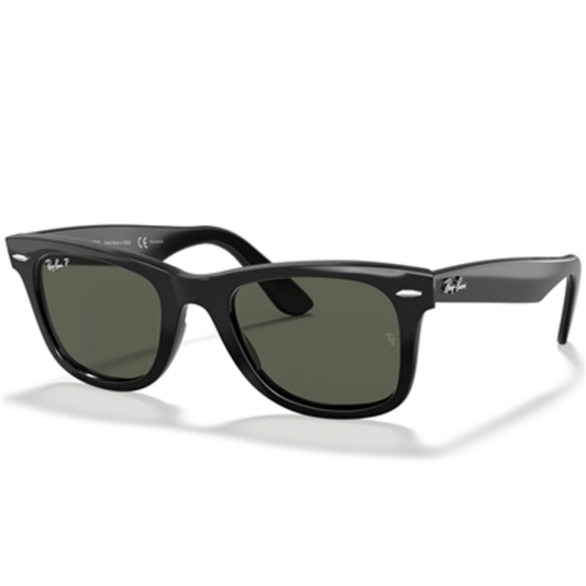 WAYFARER UNISEX SUNGLASSES POLARIZED, BLACK/GREEN, 50
