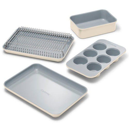 MINI BAKEWARE SET W/ STORAGE ORGANIZER CREAM