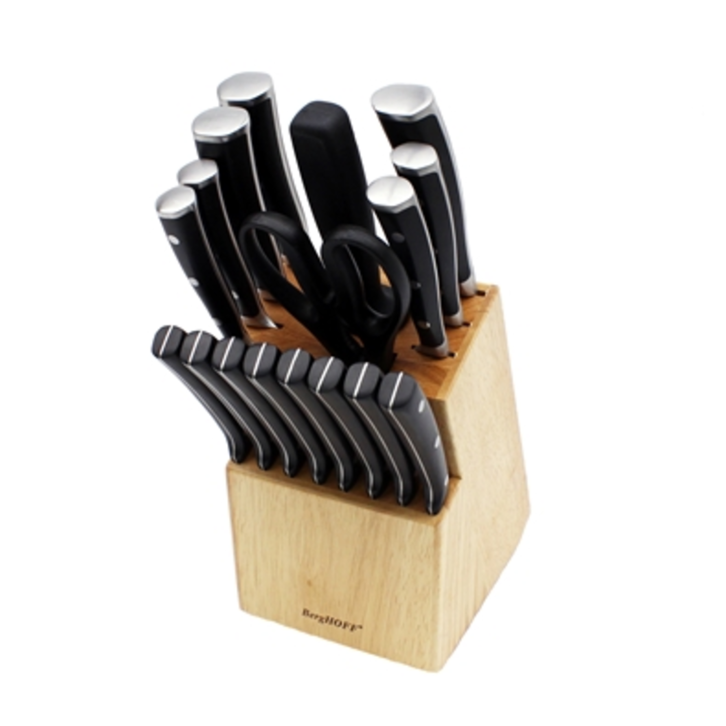 18PC CUTLERY SET/BLOCK WITH 8 STEAK KNIV, NATURAL