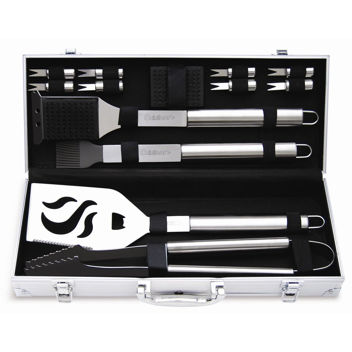 CUISINART 14 PIECE GRILL SET WITH ALUMINUM CASE