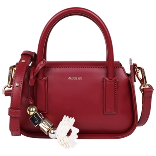 STRUCTURED MINI BAG W/ CROSSBODY STRAP, OXBLOOD