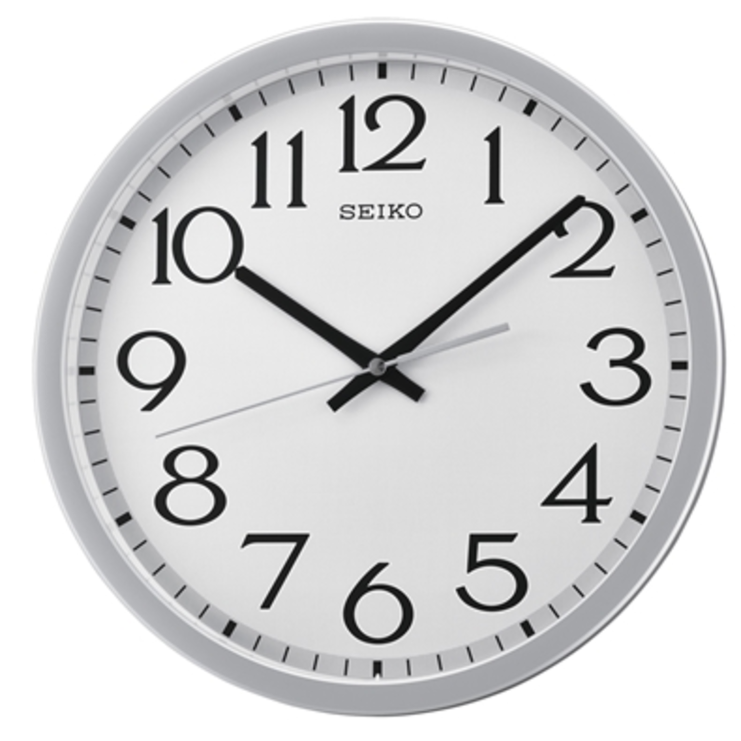 EASY READ WALL CLOCK, SILVER, 12"