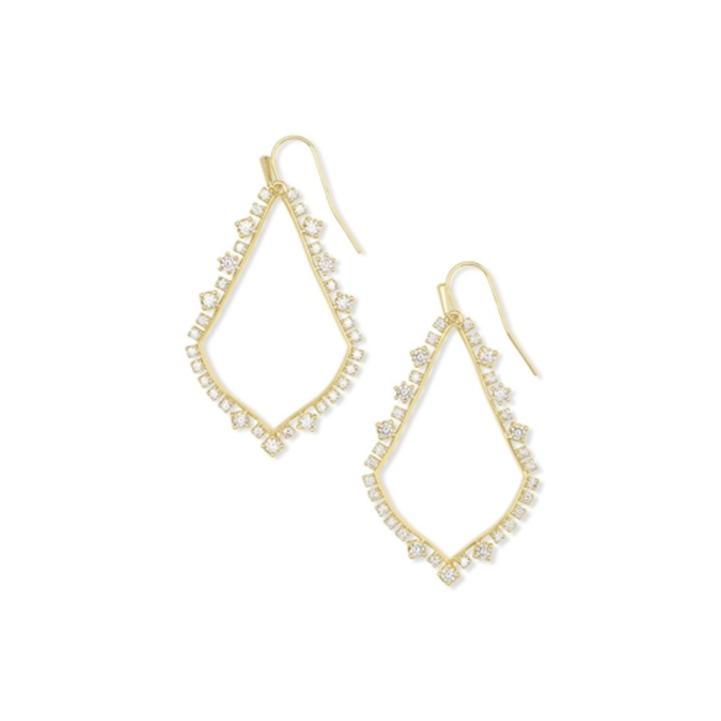 PAVE SOPHEE EARRINGS, GOLD WHITE CZ