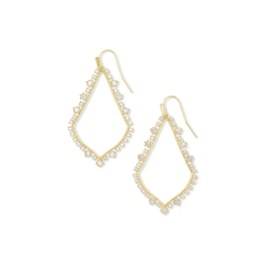 PAVE SOPHEE EARRINGS, GOLD WHITE CZ