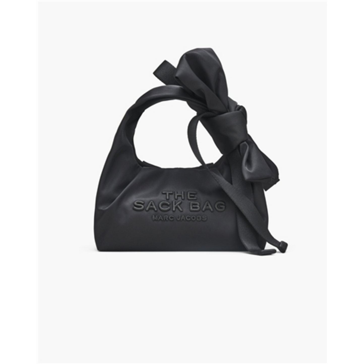 THE BOW NYLON MINI SACK BAG, BLACK