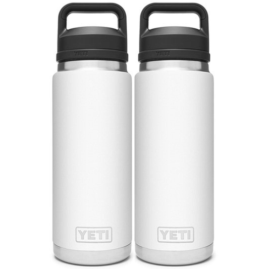 YETI RAMBLER 26 OZ. BOTTLE W/CHUG CAP - WHITE (2-PACK)