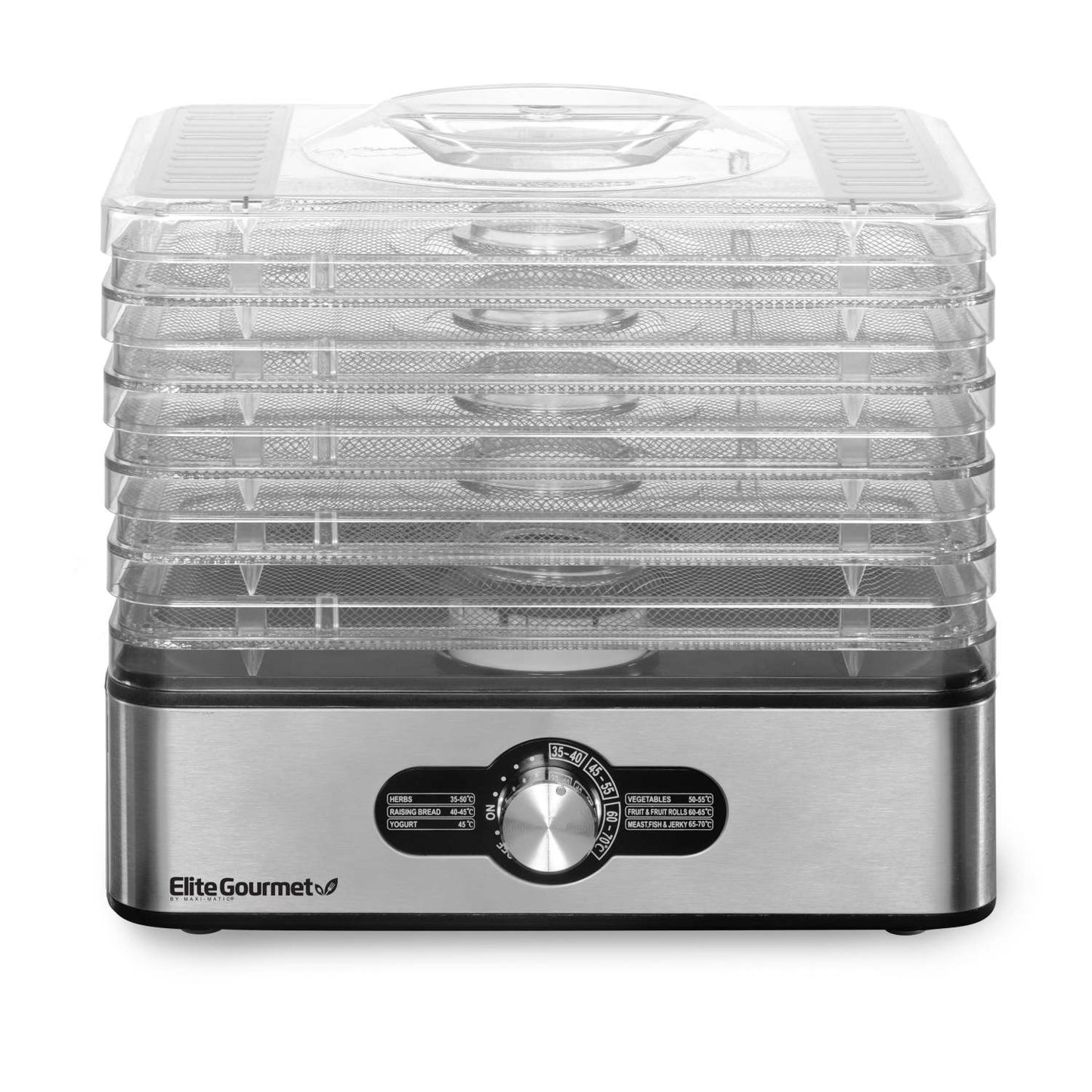 GOURMET 5 STAINLESS STEEL TRAY FOOD DEHYDRATOR W/ TEMP CONTROLS