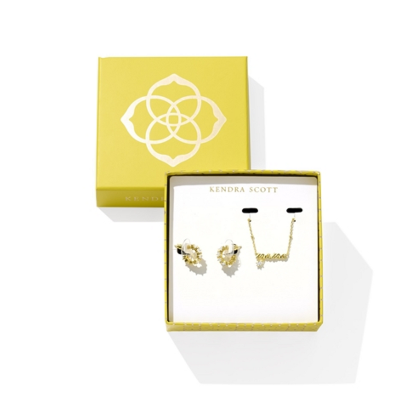 MAMA & CAILIN GIFT SET, GOLD/WHITE CRYSTAL
