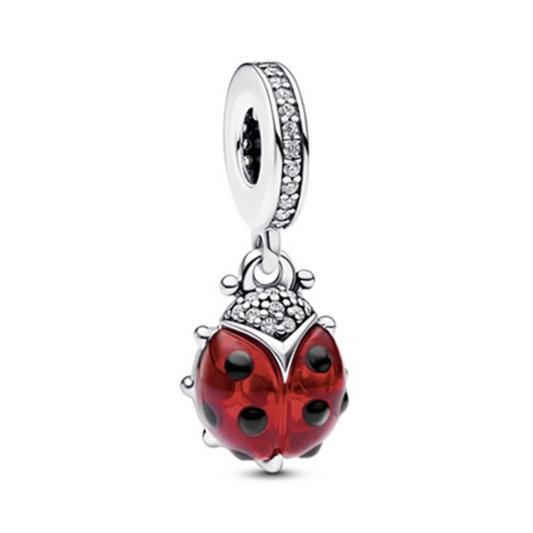 RED LADYBIRD DANGLE CHARM, MULTI