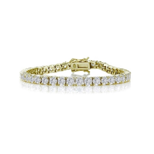 GOLD PLATE CZ TENNIS BRACELET, GOLD, 7.25