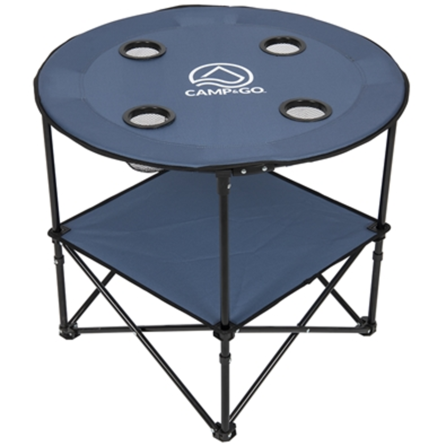 ROUND COMPACT FOLDING BEACH TABLE, STEEL BLUE, 28"