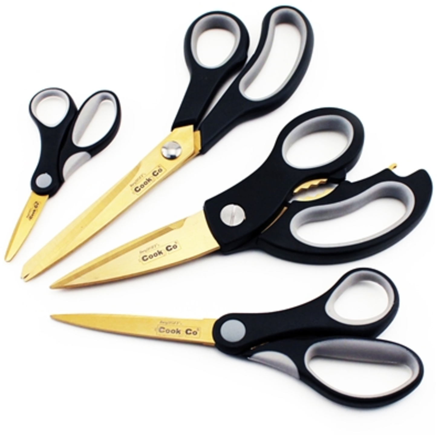 STUDIO 4PC GOLD SERIES SCISSOR SET, GOLD/BLACK