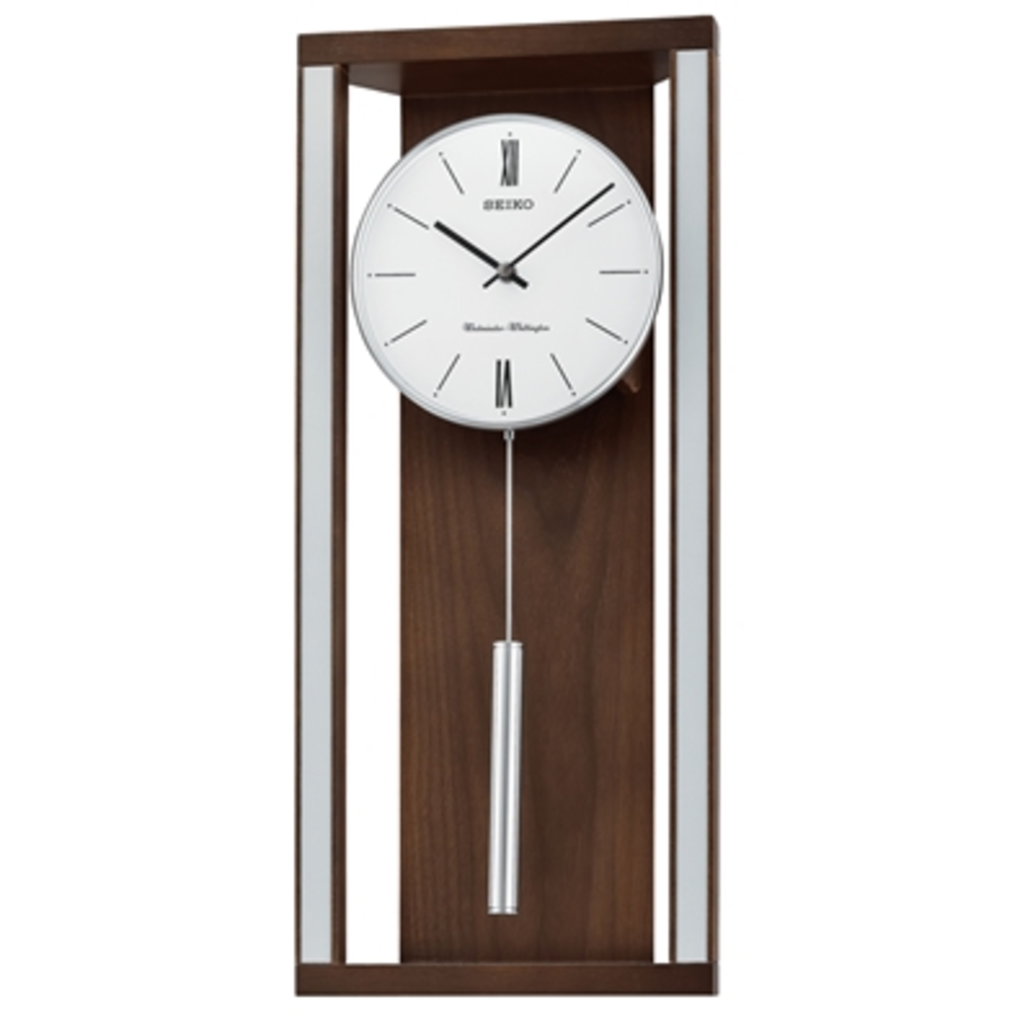 MAX WALL CLOCK W PENDULUM  AND  CHIMES, BROWN