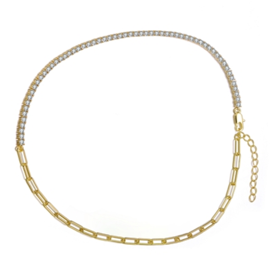 14K YELLOW GOLD SPARKLING CHAIN NECKLACE, GOLD, 18"