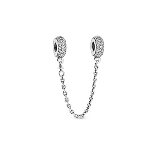 SPARKLING PAVÉ SAFETY CHAIN CHARM, 50MM
