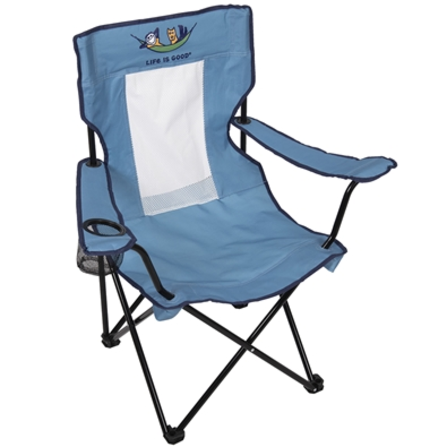 MESH BACK QUAD CHAIR, LIGHT BLUE