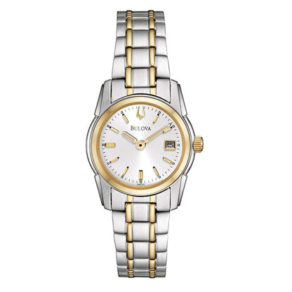 LADIES' CLASSIC TWO-TONE STAINLESS STEEL WATCH, SILVER DIAL
