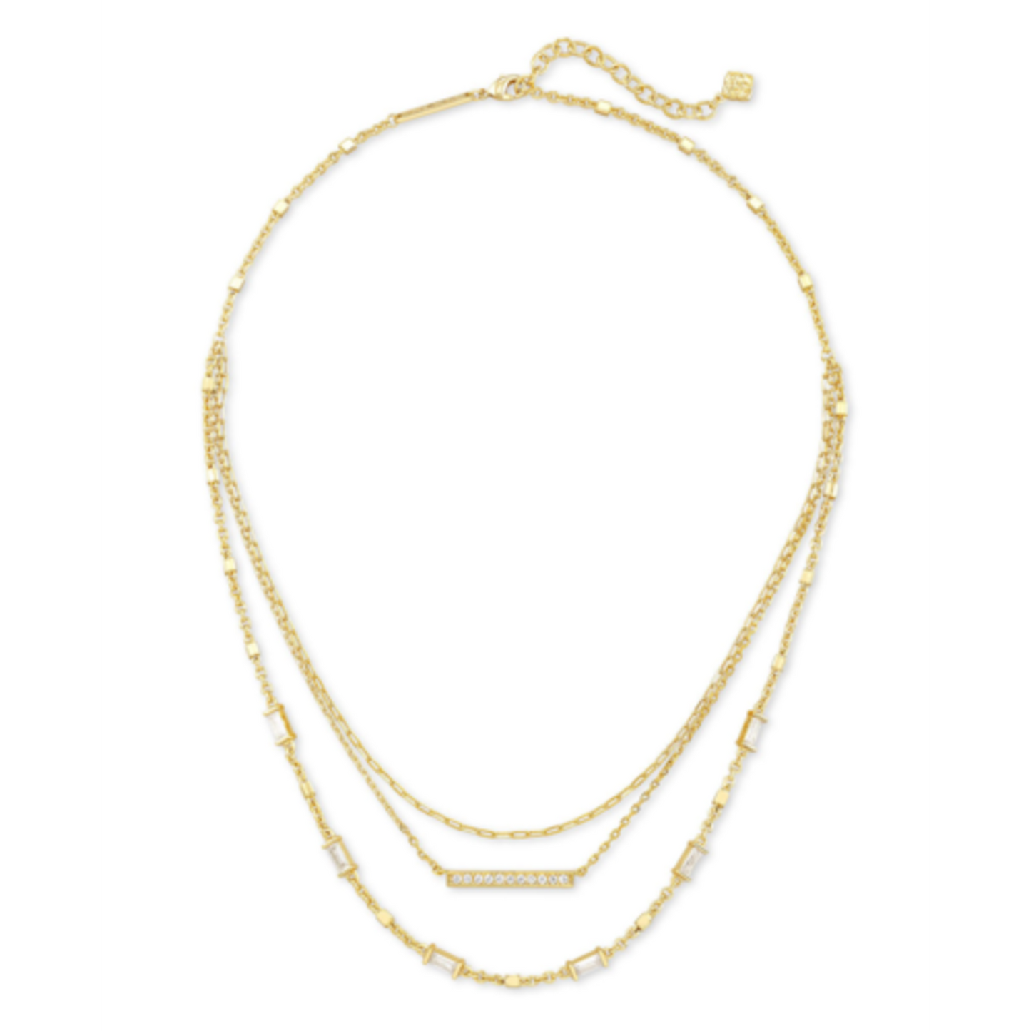 KENDRA SCOTT ADDISON TRIPLE STRAND NECKLACE IN GOLD