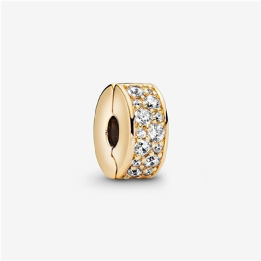 CLEAR PAVÉ GOLD TONED CLIP CHARM