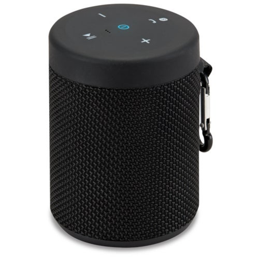 WATERPROOF FABRIC PORTABLE SPEAKER W/ SPEAKERPHONE BLACK