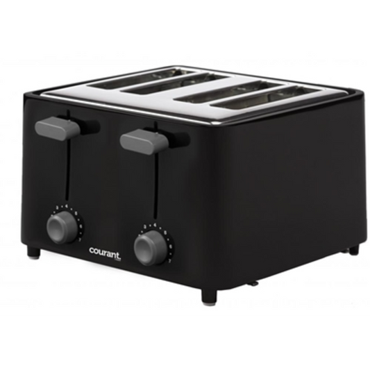 COURANT 4-SLICE TOASTER BLACK/STAINLESS, BLACK/STAINLESS