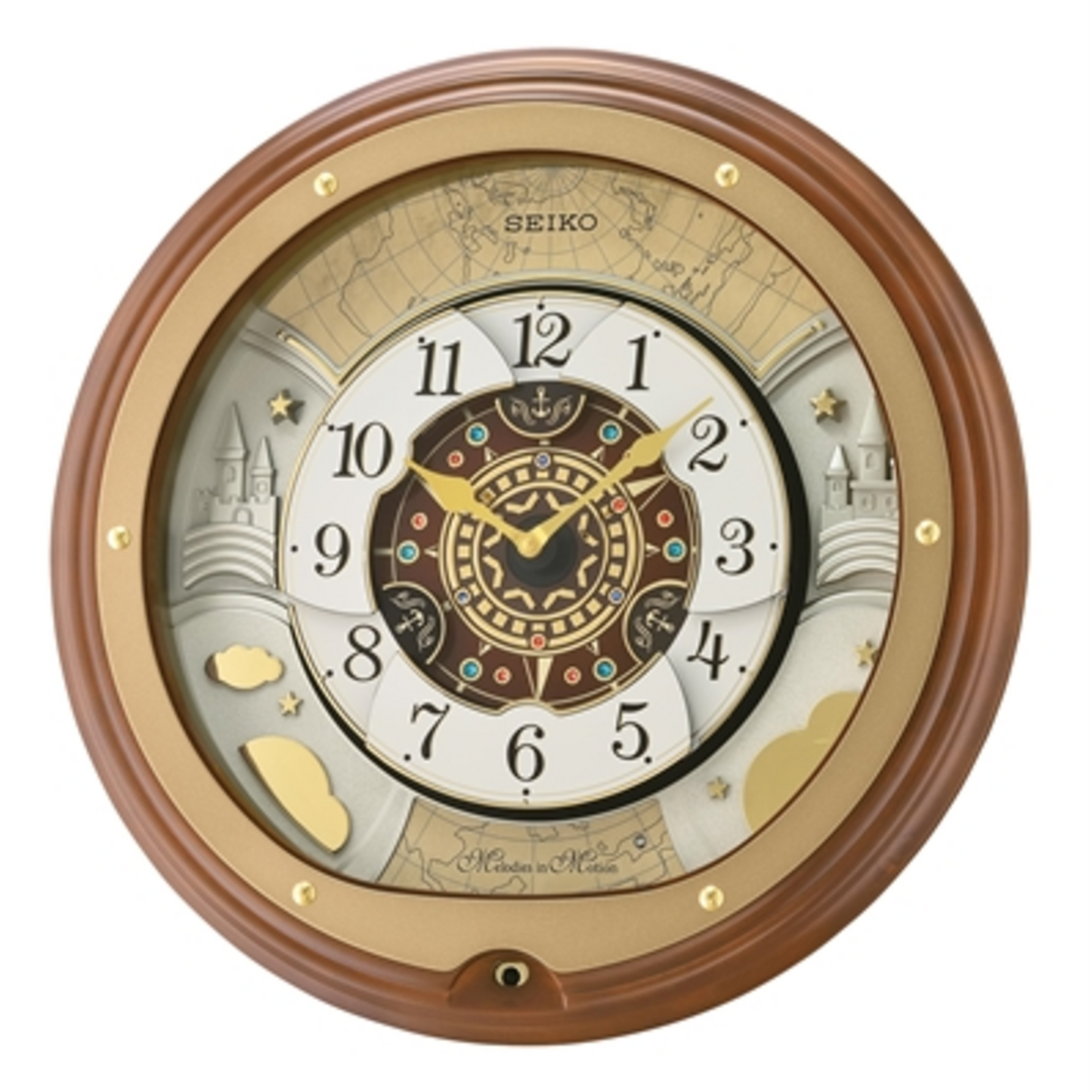 ATLAS MELODIES IN MOTION CLOCK, BROWN