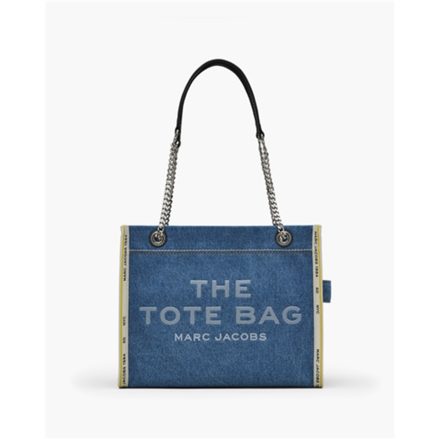 THE DENIM CHAIN MEDIUM TOTE BAG, LIGHT WASH