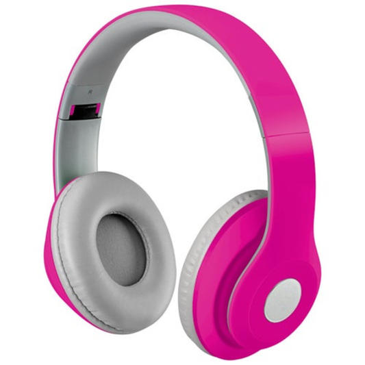 BLUETOOTH WIRELESS HEADPHONES W/ BUILT-IN MICROPHONE MATTE PINK