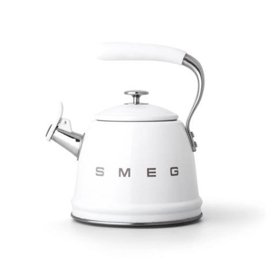 STAINLESS STEEL WHISTLING STOVETOP KETTLE WHITE