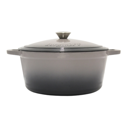 7QT CAST IRON ROUND COV DUTCH OVEN, OYSTER