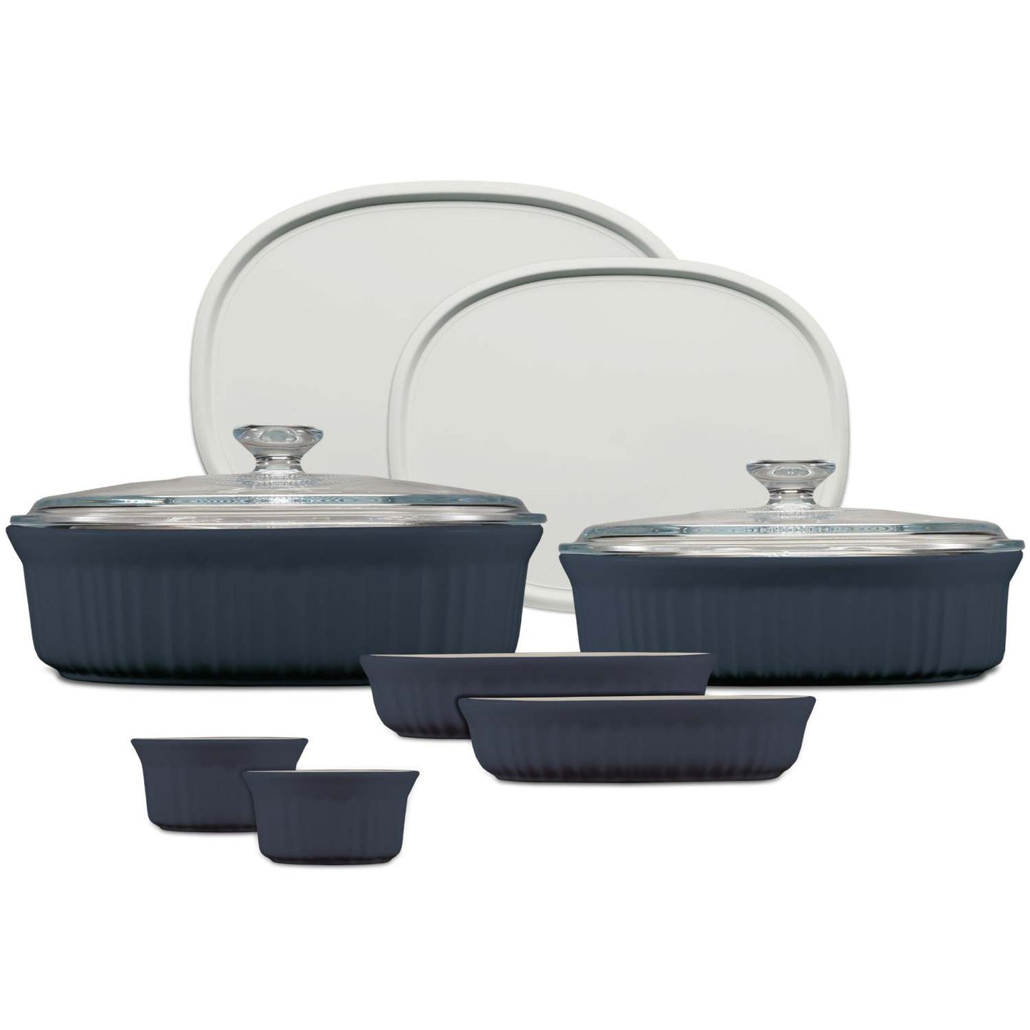 FRENCH WHITE 10PC BAKEWARE SET FRENCH NAVY