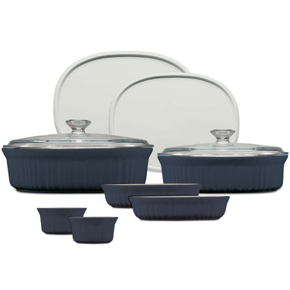 FRENCH WHITE 10PC BAKEWARE SET FRENCH NAVY