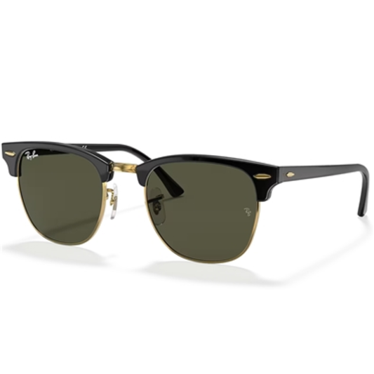 CLUBMASTER UNISEX NON-POLAR SUNGLASSES, BLACK/GREEN, 51