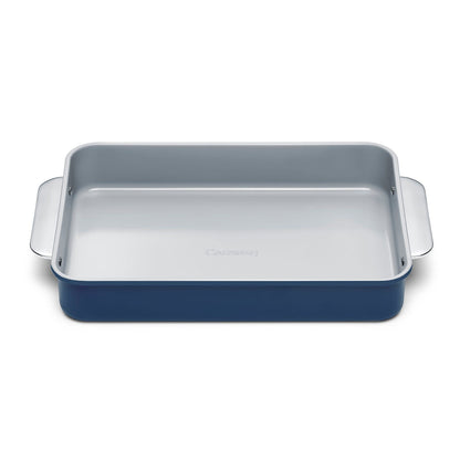 NONSTICK CERAMIC RECTANGLE PAN W/ HANDLES NAVY