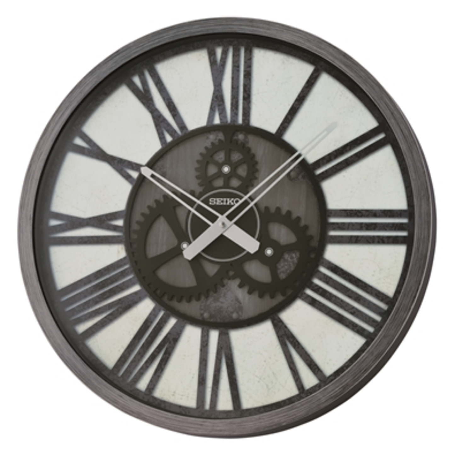JESSIE WALL CLOCK, METALLIC DARK SILVER, 20" X 2.2"