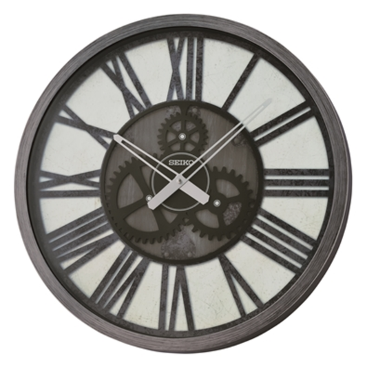 JESSIE WALL CLOCK, METALLIC DARK SILVER, 20" X 2.2"