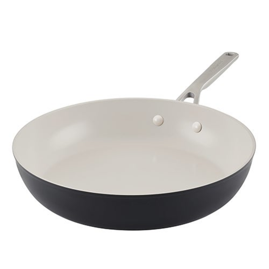 12.25" HARD ANODIZED CERAMIC NONSTICK FRY PAN BLACK