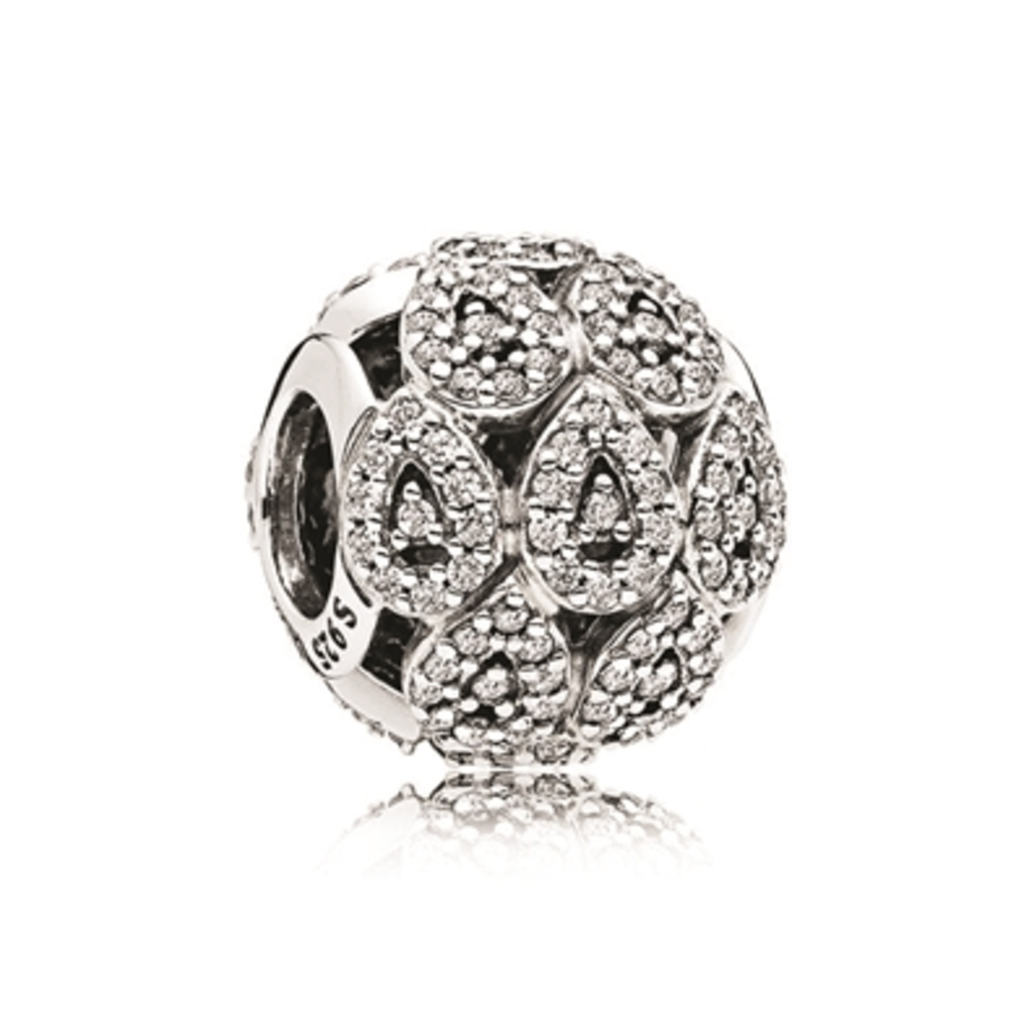 CASCADING GLAMOUR CHARM, CZ, STERLING SILVER CLEAR CZ