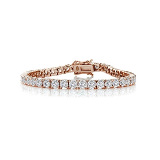 ROSE GOLD PLATED CZ TENNIS BRACELET, ROSE GOLD, 7.25