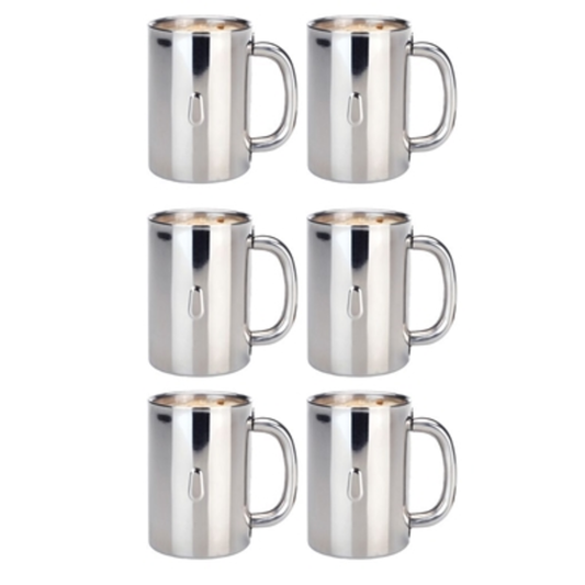 STRAIGHT 18-10 MUG SET, 12 OZ. EACH, 6 PIECES