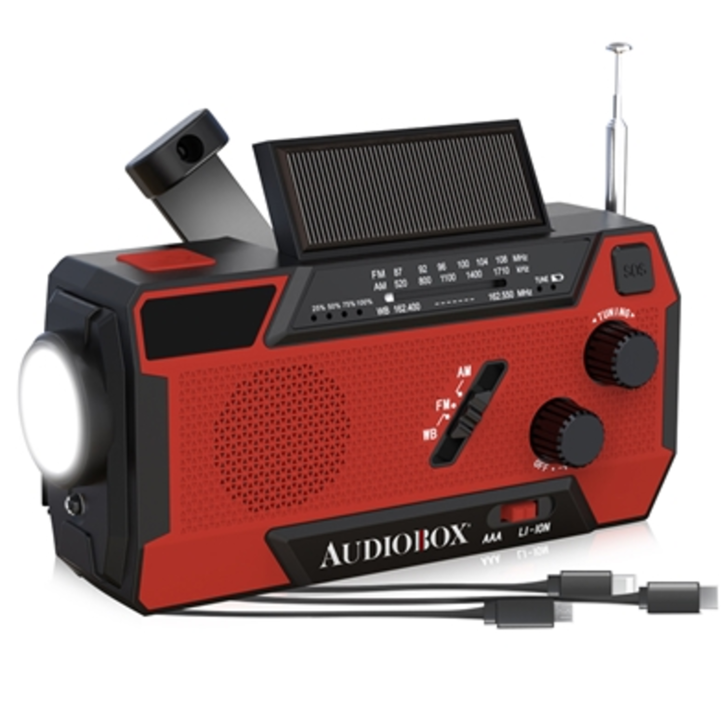 PORTABLE SOLAR RADIO CRANK W/ POWERBANK