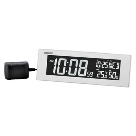 COLOR CHANGING ALARM CLOCK, WHITE, 8"