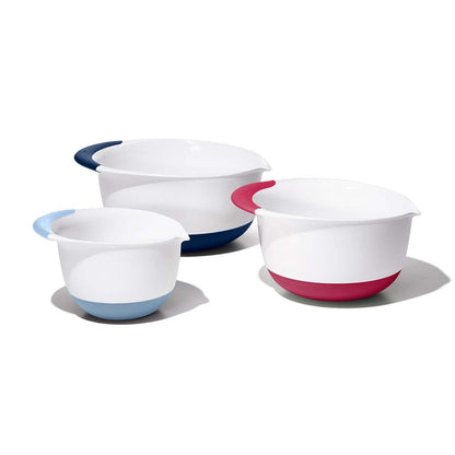 GOOD GRIPS 3PC MIXING BOWL SET W/ COLORED HANDLES